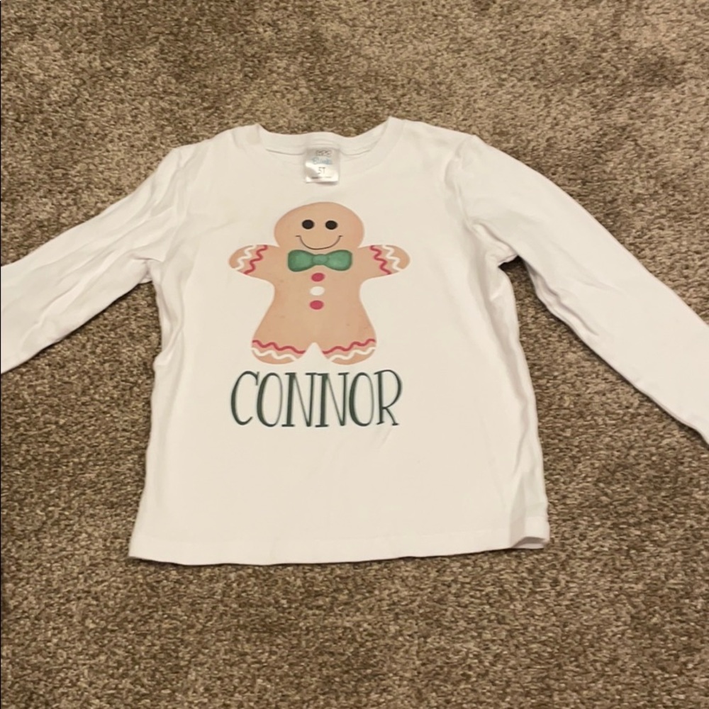 Boys long sleeve gingerbread man shirt